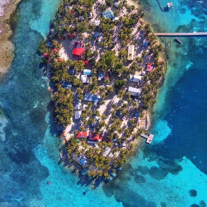 Aerial view of Tobacco Caye