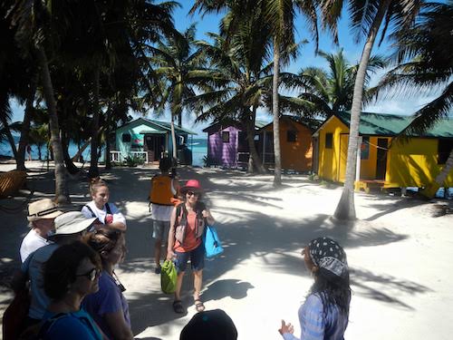 Meeting the guides and guests at Tobacco Caye