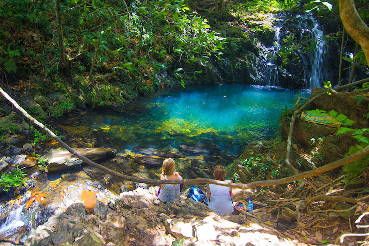 Emerald pool in the Mayflower Bocawina National Park, Belize