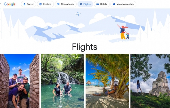 google flights and travellers in belize