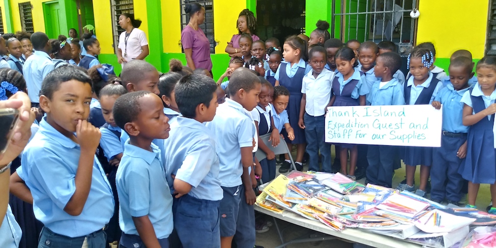 Donations are received at the Christ the King Anglican Primary School, in Dangriga