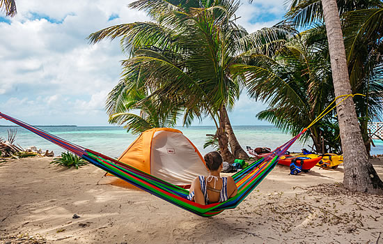 Sea Kayak Camping with a Hammock in Belize