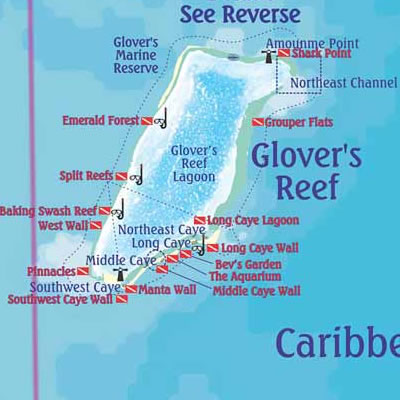 Glover's Reef Dive Map 