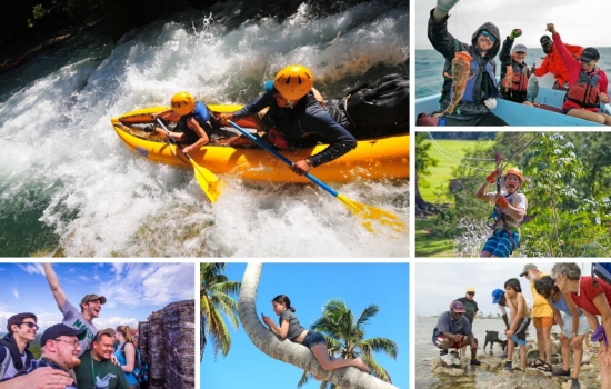 Families enjoying different adventures and trips  in Belize