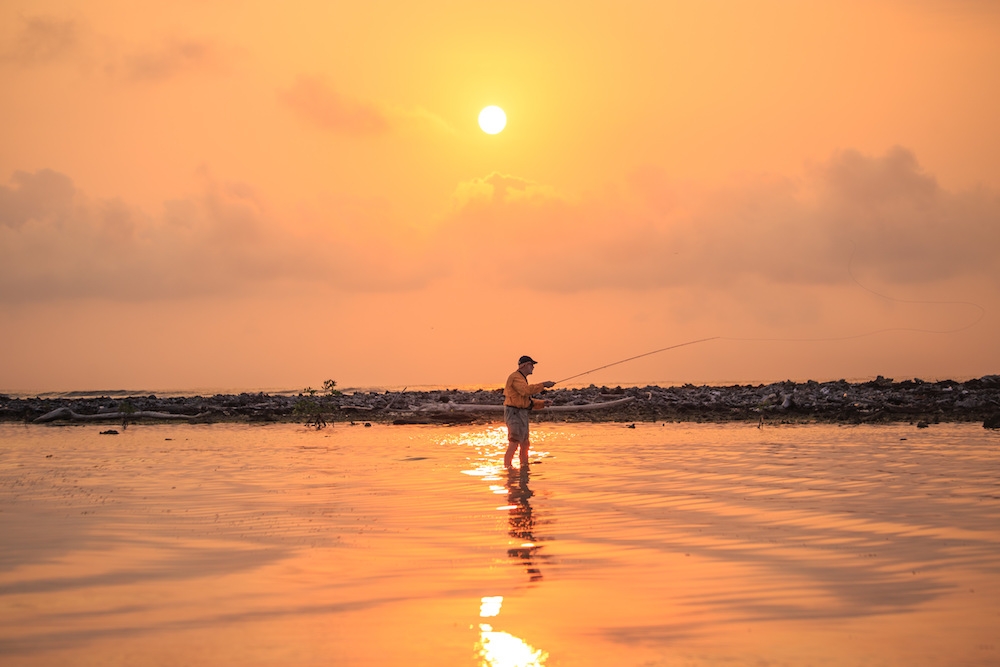 Fishing at Sunset in Belize
